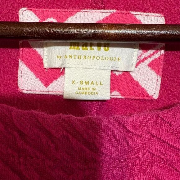 Maeve Women's XS Pink Textured‎ Peplum Blouse Long Sleeve - Picture 2 of 9